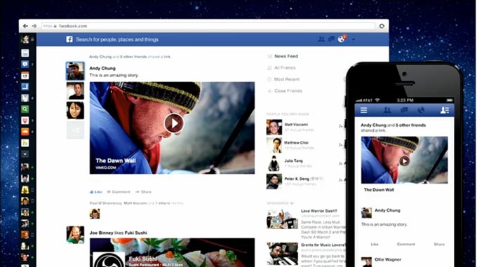 facebook new feed layout