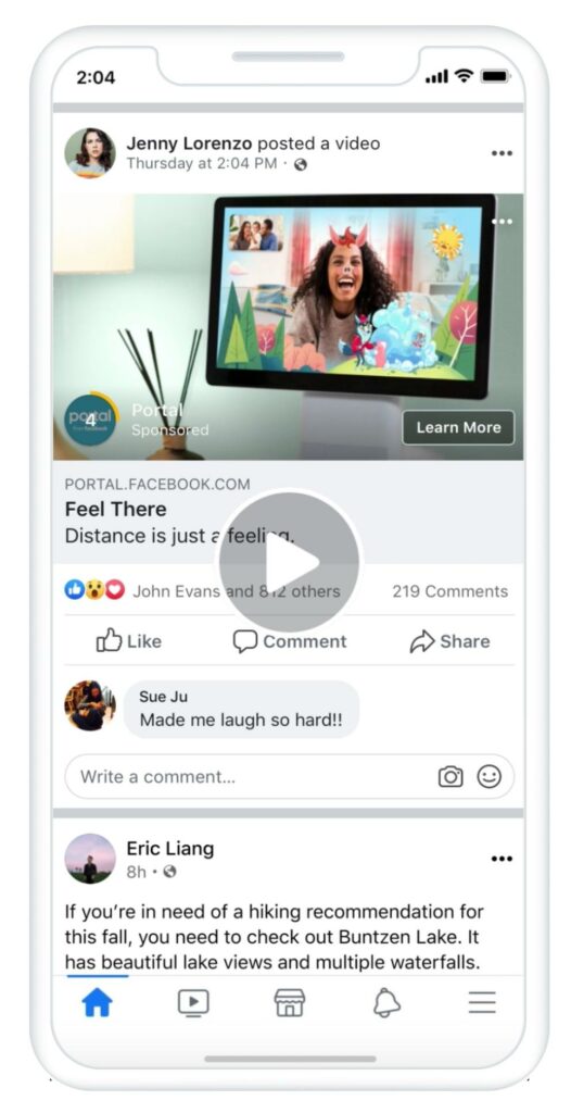 Facebook in-stream video ad