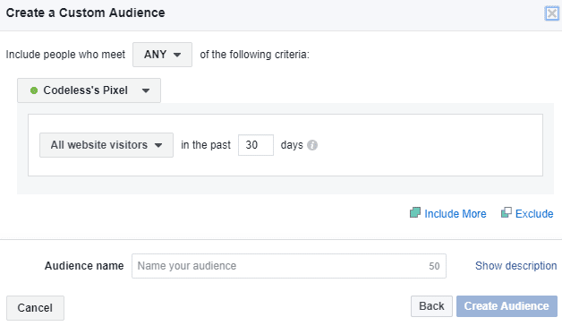 Creating a custom audience in Facebook