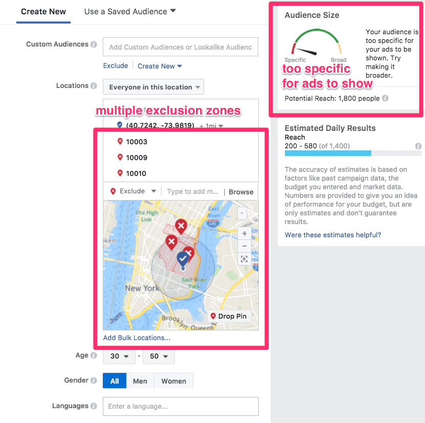 how to use geo-targeting in facebook ads