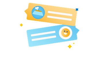 Illustration of a magnifying glass and contact card