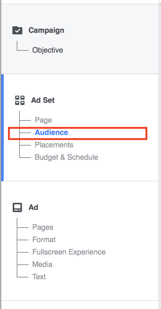 select audience on facebook ads