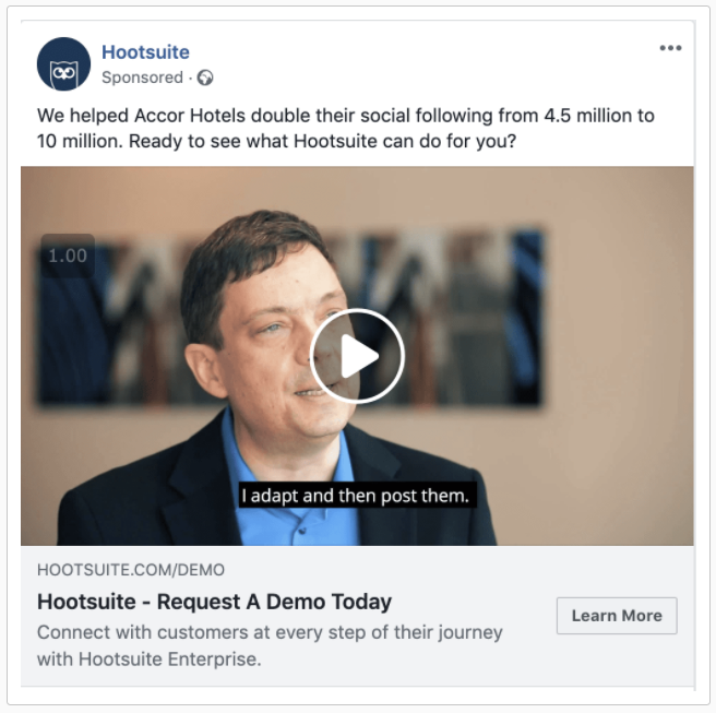 facebook custom audience example of uses with video