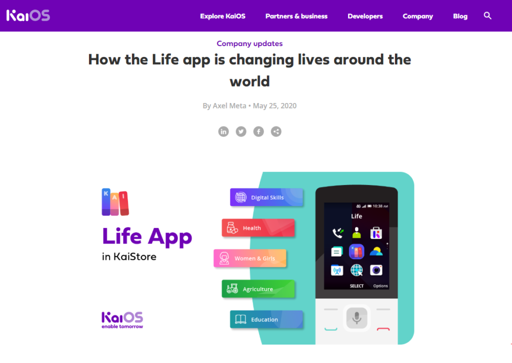 KaiOS social impact page