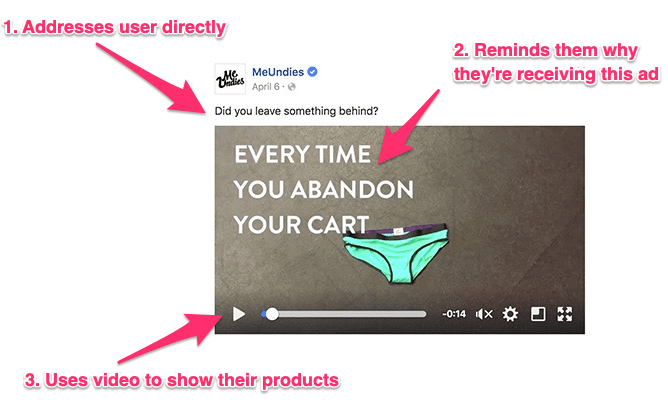 MeUndies abandoned cart ad