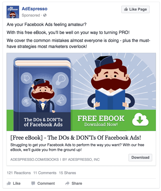 example of a facebook lead ad