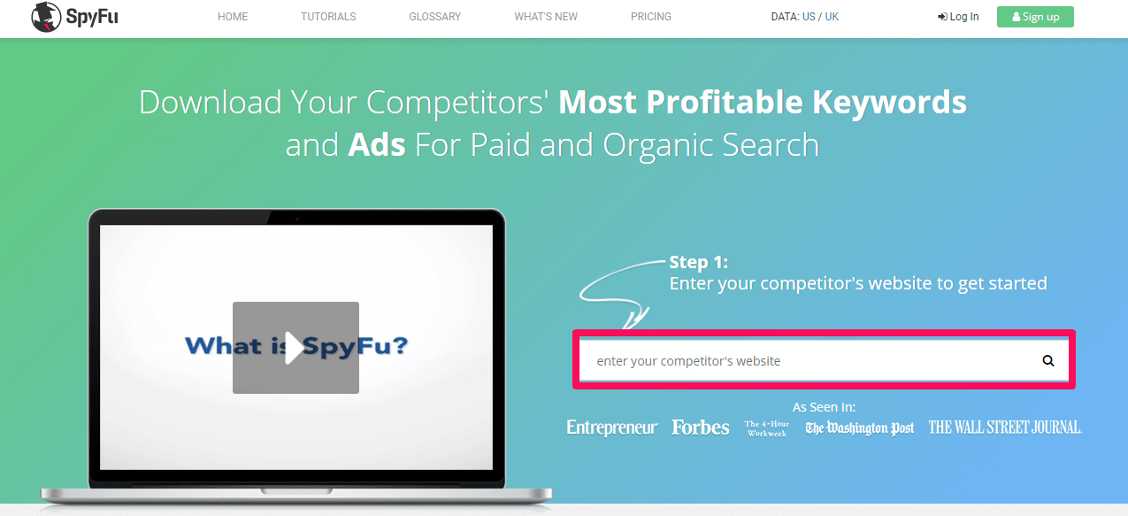 spyfu competitor search